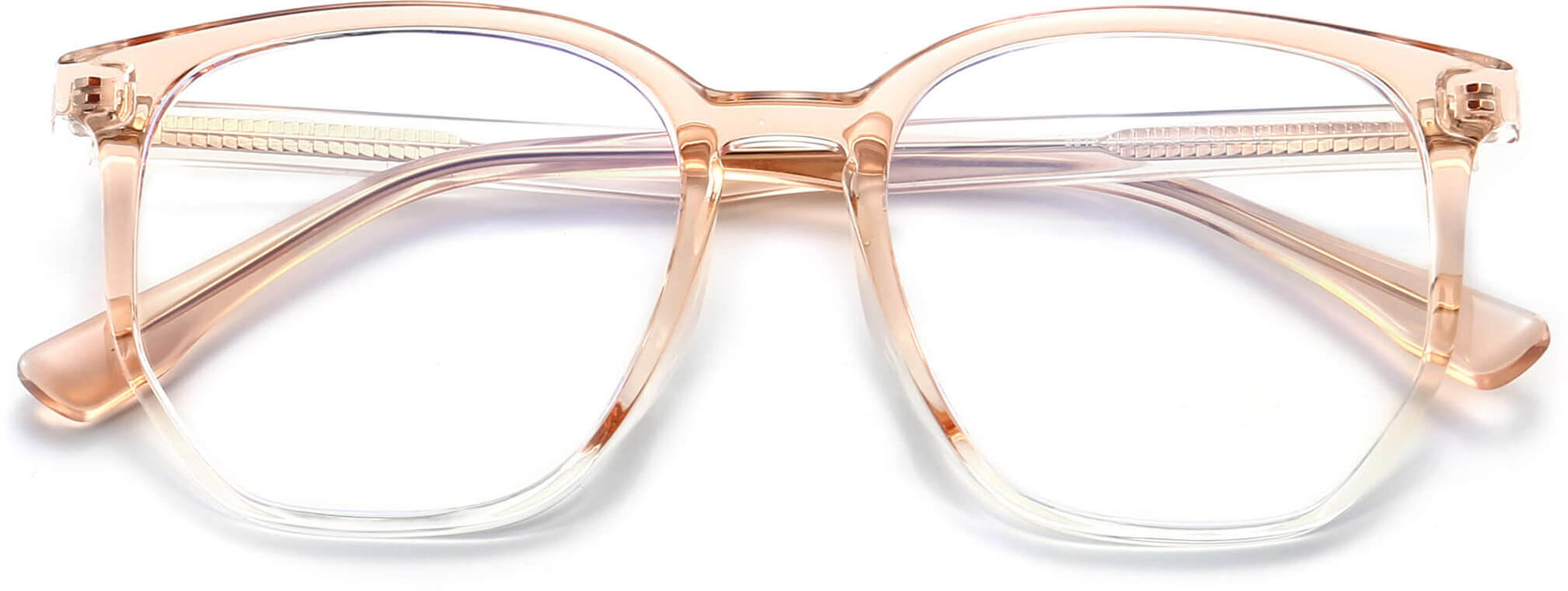 Dusty Rectangle Clear Eyeglasses from ANRRI, closed view