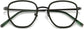 Edgar Geometric Green Eyeglasses from ANRRI, closed view