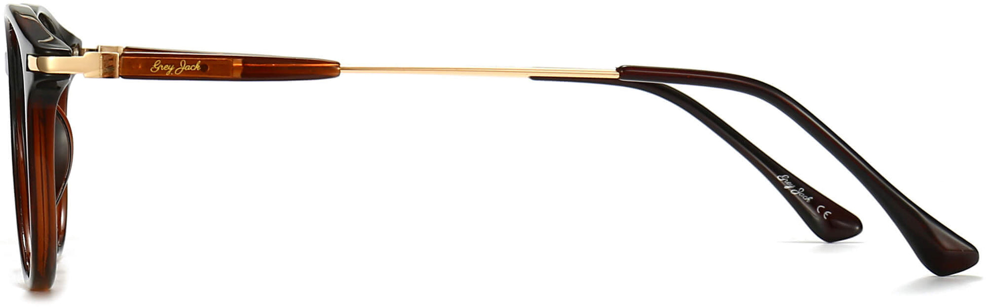 Edison Round Brown Eyeglasses from ANRRI, side view