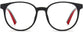 Edith Round Black Eyeglasses from ANRRI, front view
