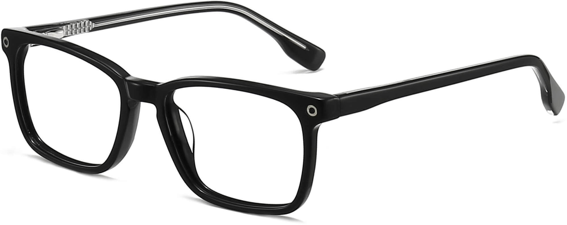 Eliana Square Black Eyeglasses from ANRRI, angle view