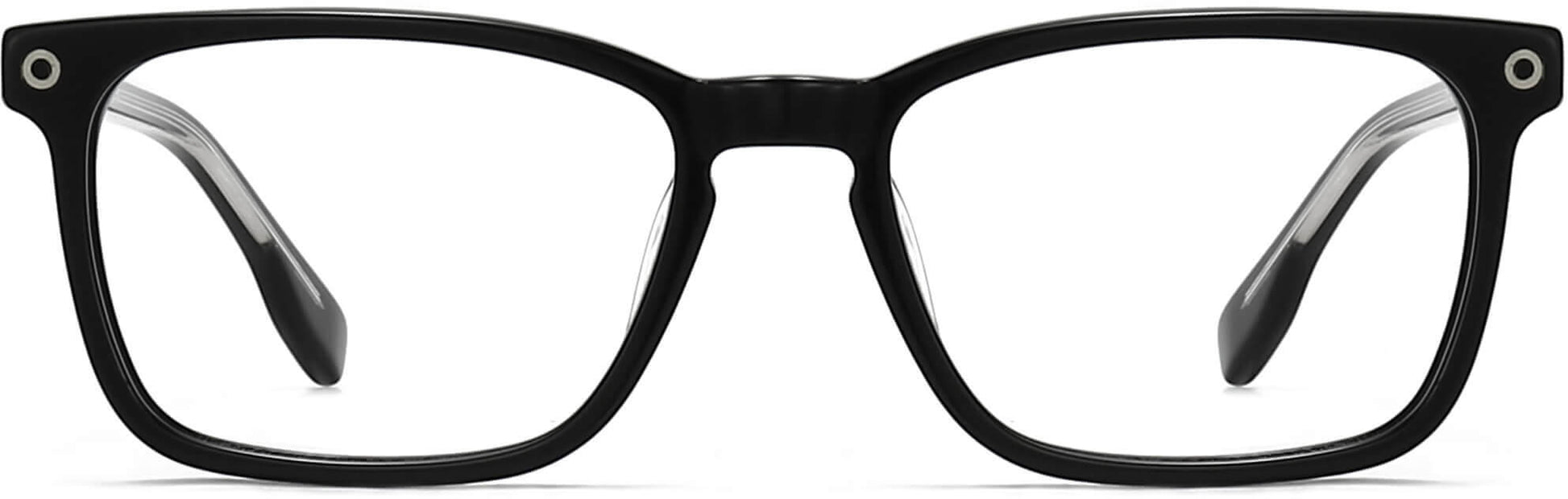 Eliana Square Black Eyeglasses from ANRRI, front view