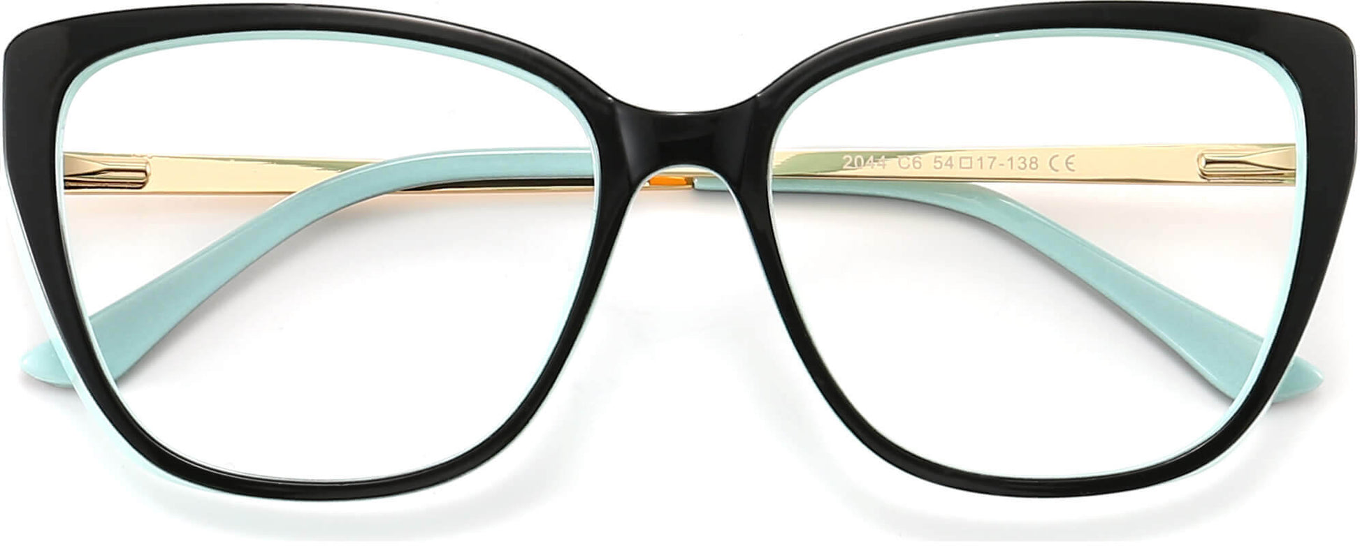 Elianna Cateye Black Eyeglasses from ANRRI, closed view