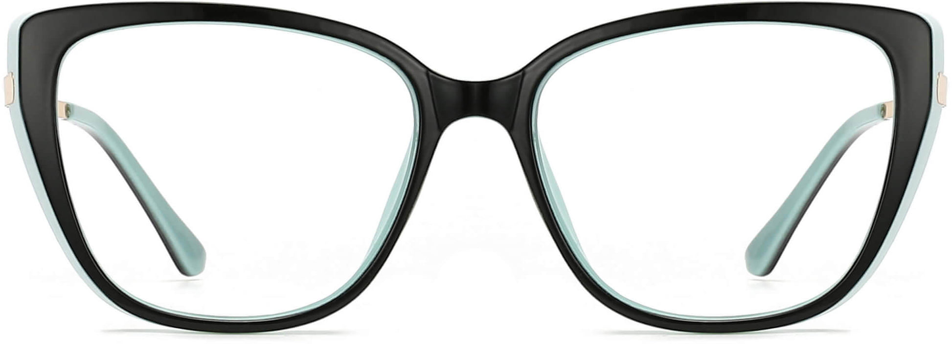 Elianna Cateye Black Eyeglasses from ANRRI, front view