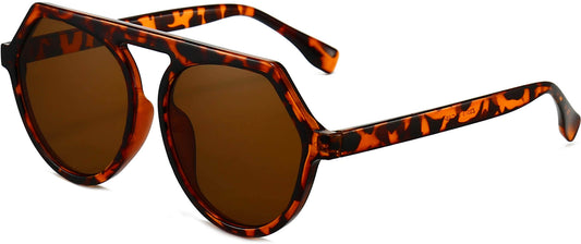 Elizabeth Tortoise Plastic Sunglasses from ANRRI, angle view