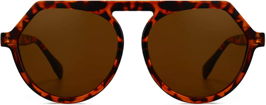 Elizabeth Tortoise Plastic Sunglasses from ANRRI, front view