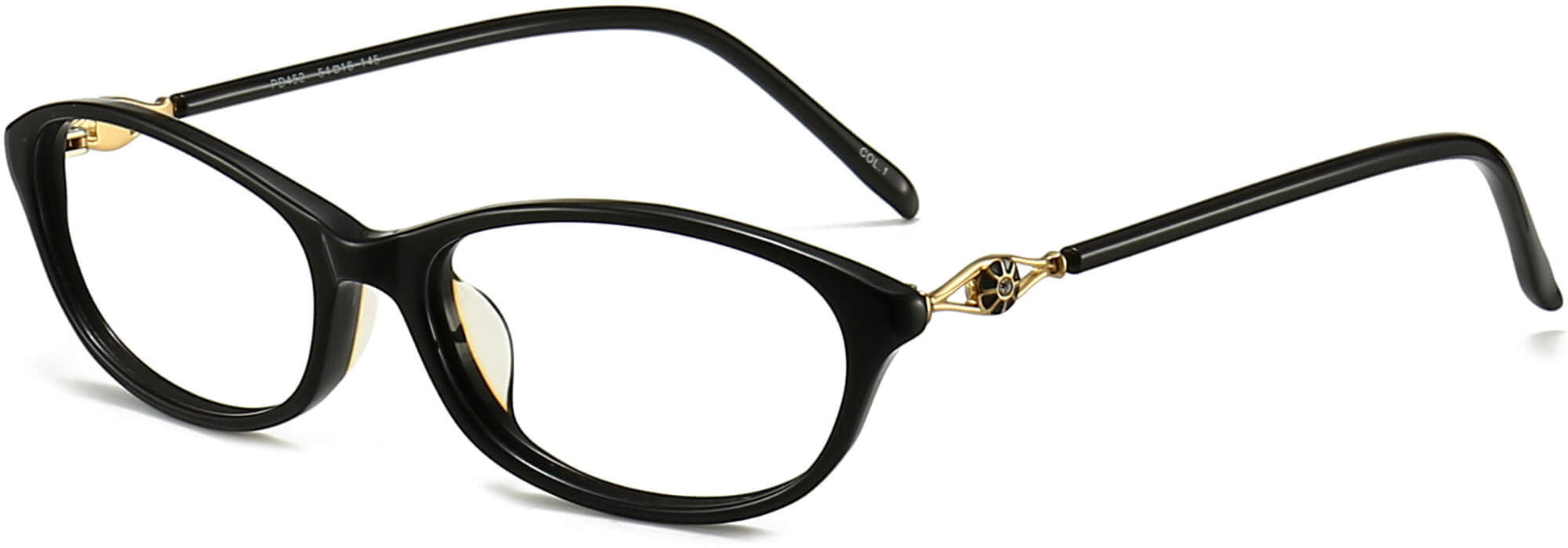 Ellis Cateye Black Eyeglasses from ANRRI, angle view
