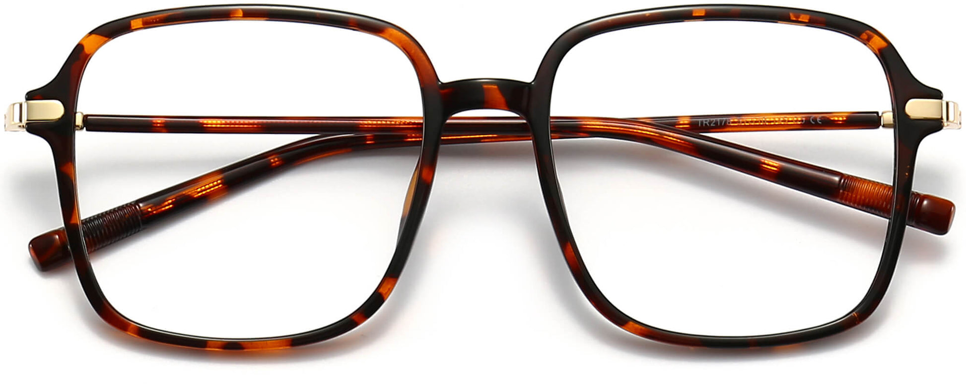 Elodie Square Tortoise Eyeglasses from ANRRI, closed view