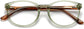 Elora Round Green Eyeglasses from ANRRI, closed view