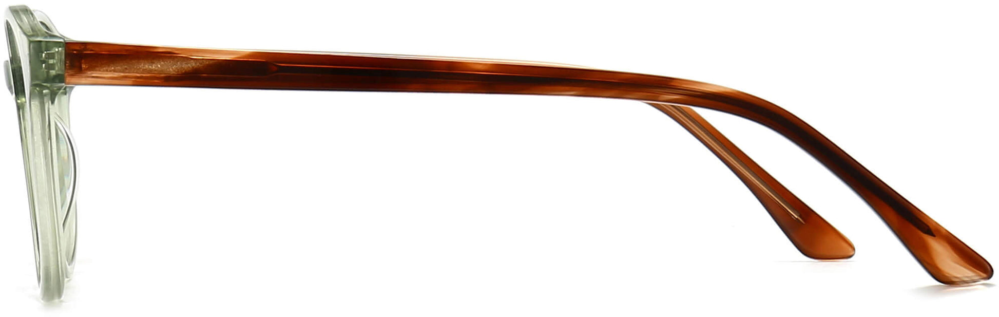 Elora Round Green Eyeglasses from ANRRI, side view