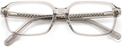 Emanuel Rectangle Gray Eyeglasses from ANRRI, closed view