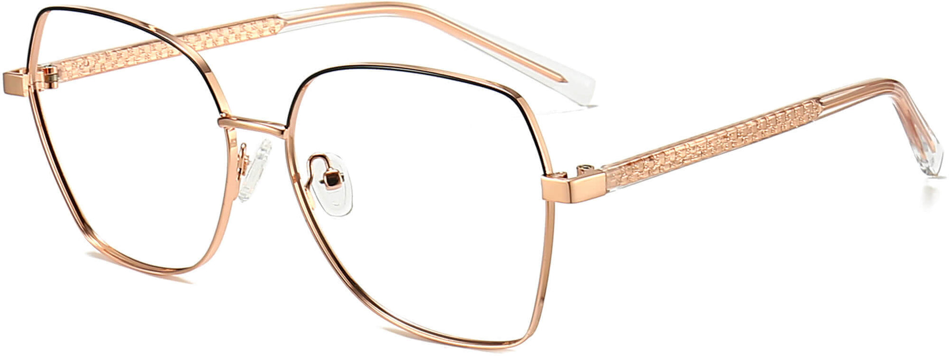 Emely Geometric Gold Eyeglasses from ANRRI, angle view
