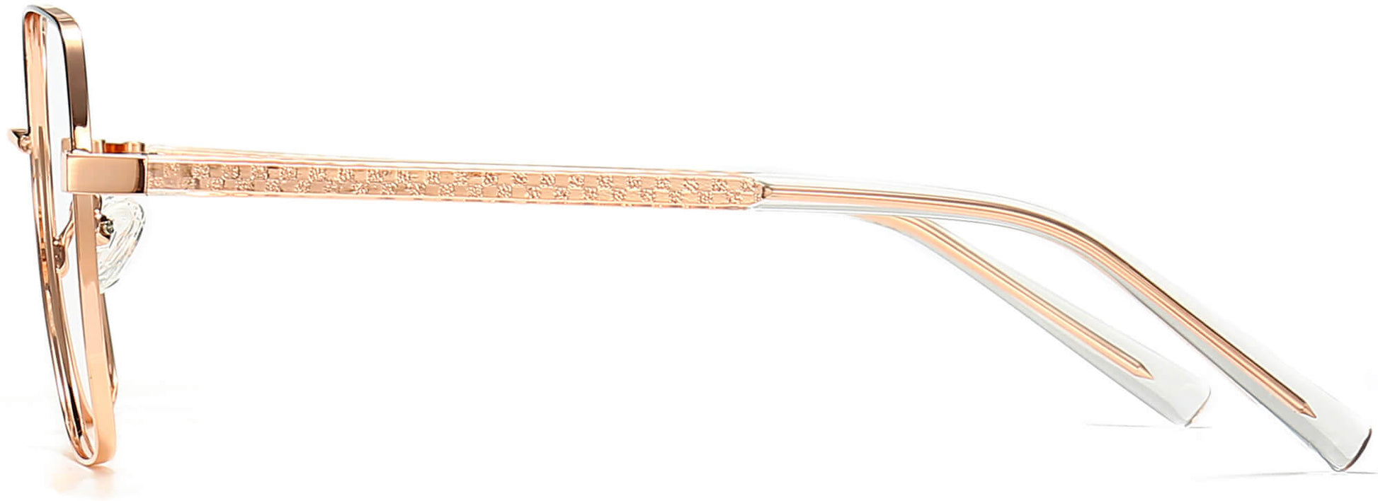 Emely Geometric Gold Eyeglasses from ANRRI, side view