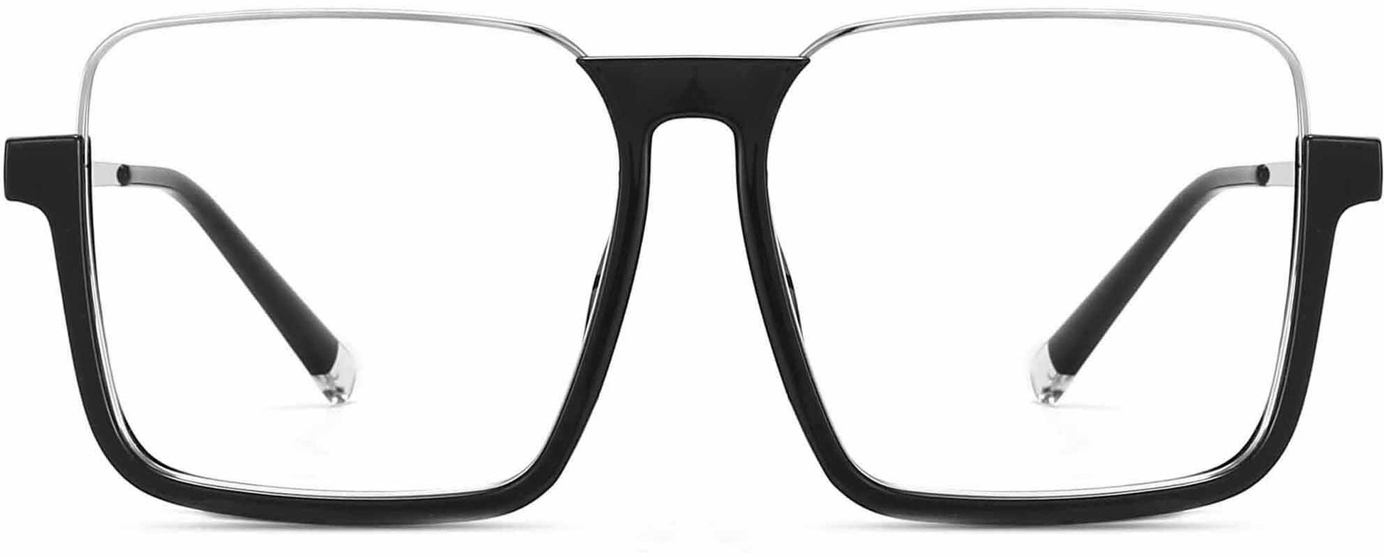 Emiliano Square Black Eyeglasses from ANRRI, front view