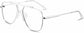 Emilio Aviator Silver Eyeglasses from ANRRI, angle view