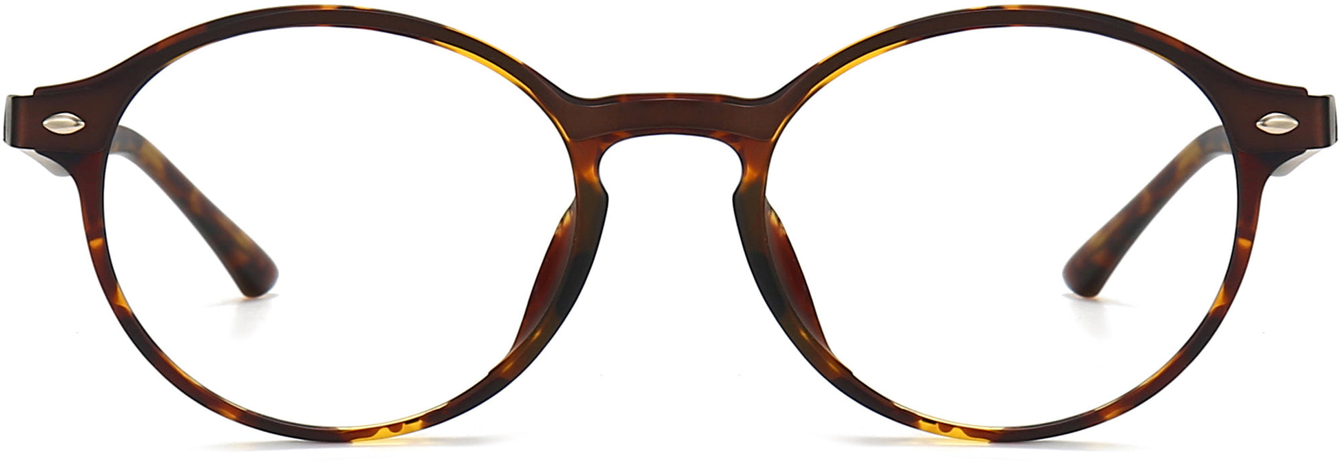 Ensley Round Tortoise Eyeglasses from ANRRI, front view