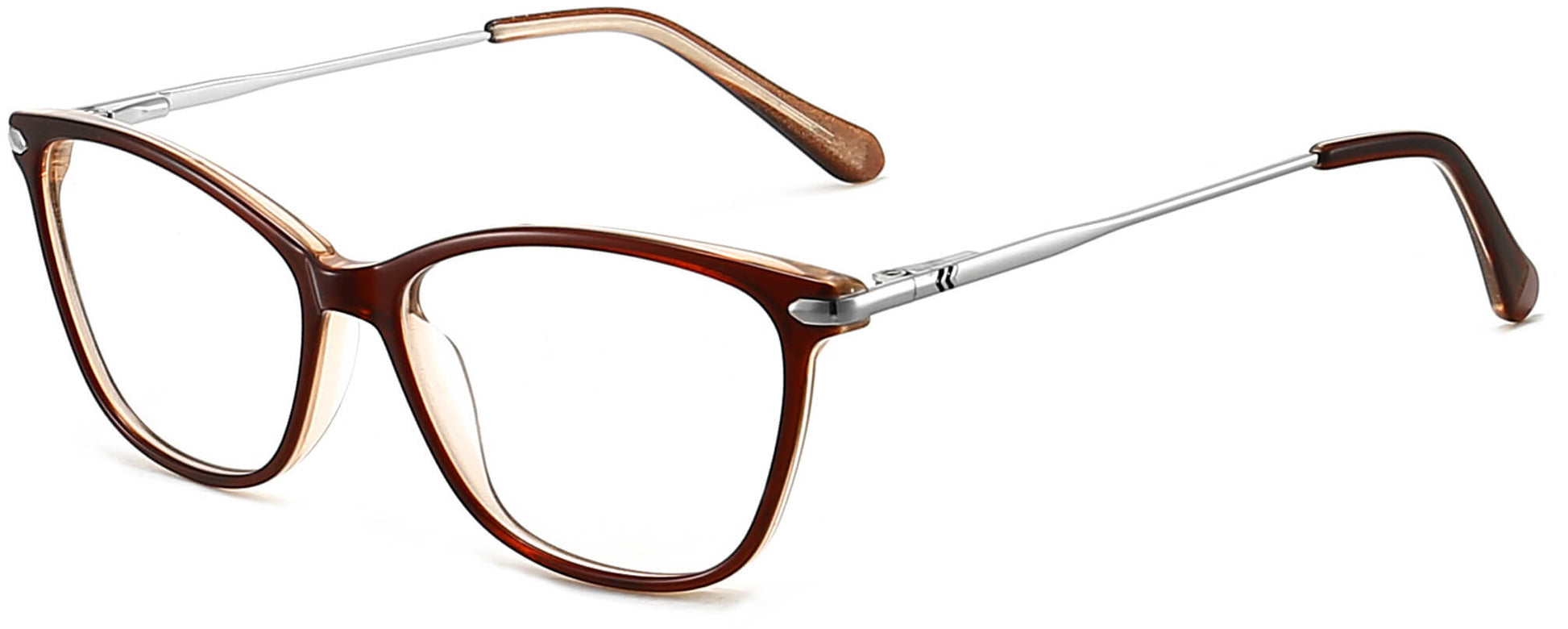 Enyon cateye brown Eyeglasses from ANRRI, angle view