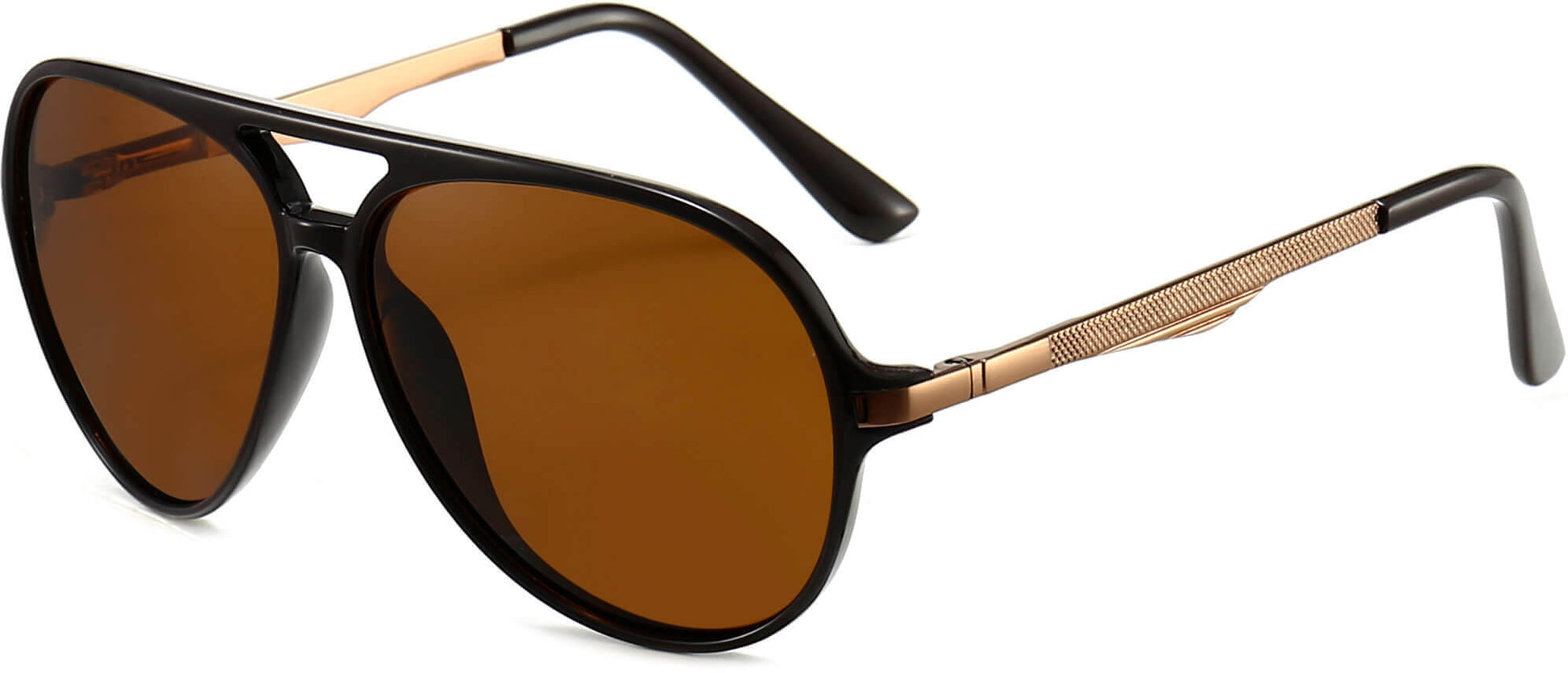 Enzo Brown Plastic Sunglasses from ANRRI, angle view