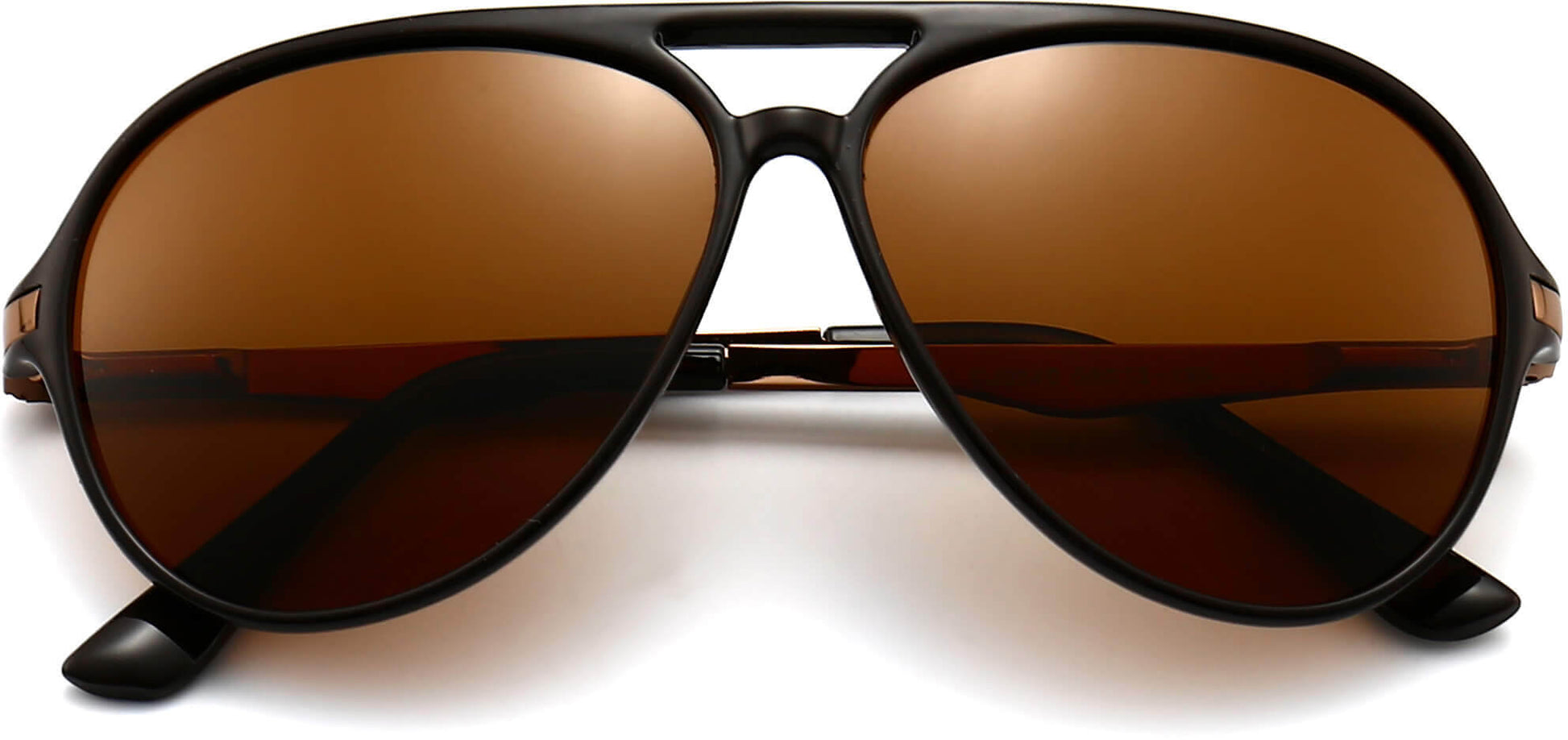 Enzo Brown Plastic Sunglasses from ANRRI, closed view