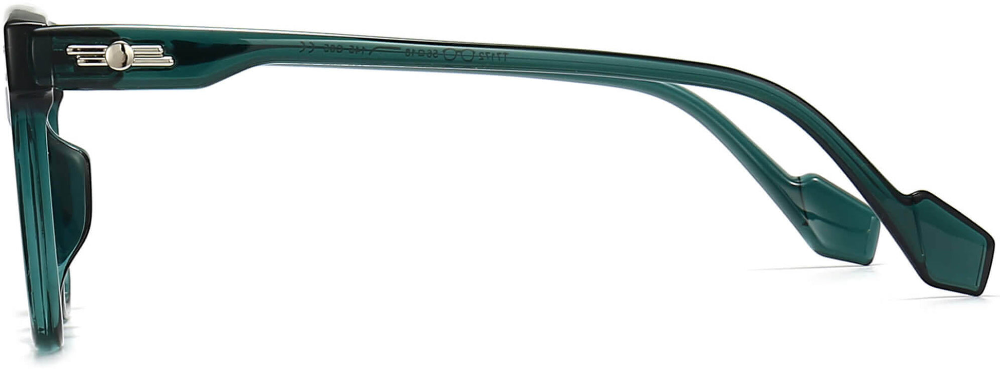 Erin Square Green Eyeglasses from ANRRI, side view