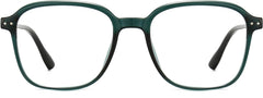 Ermias Square Green Eyeglasses from ANRRI, front view