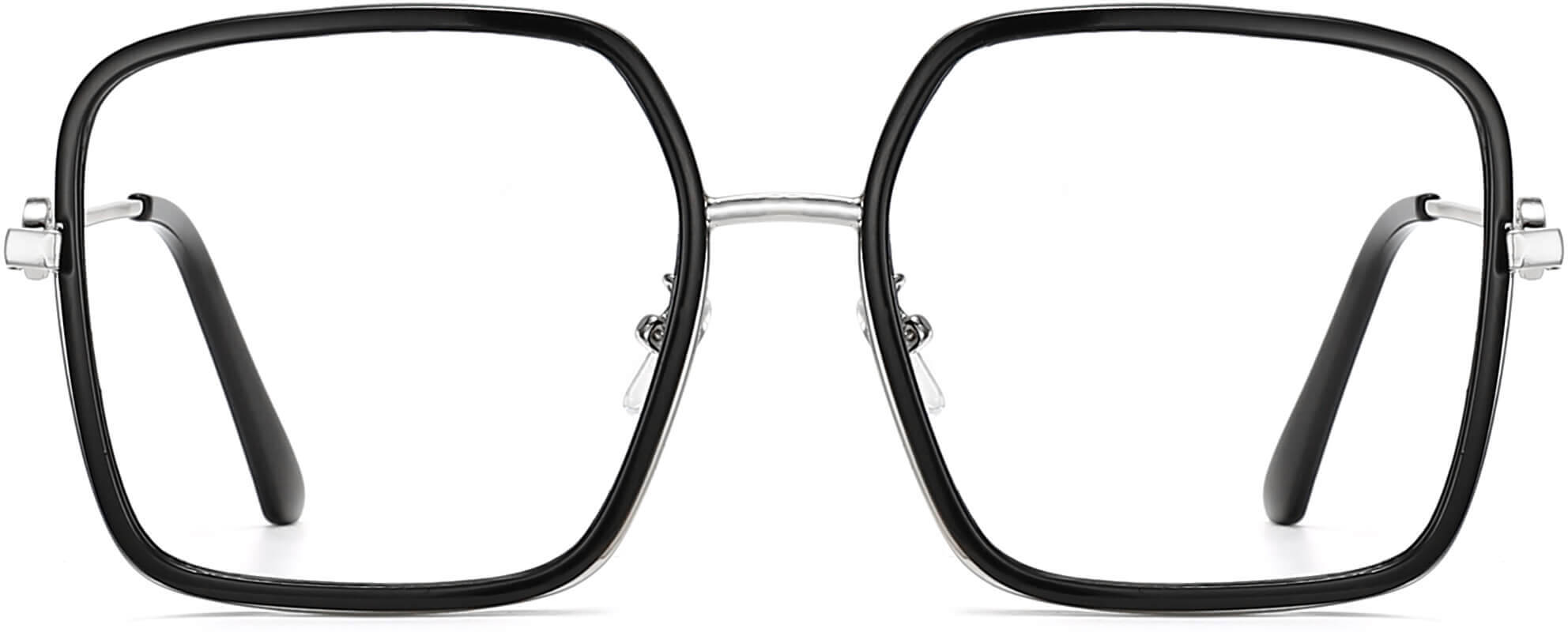 Esme Square Black Eyeglasses from ANRRI, front view