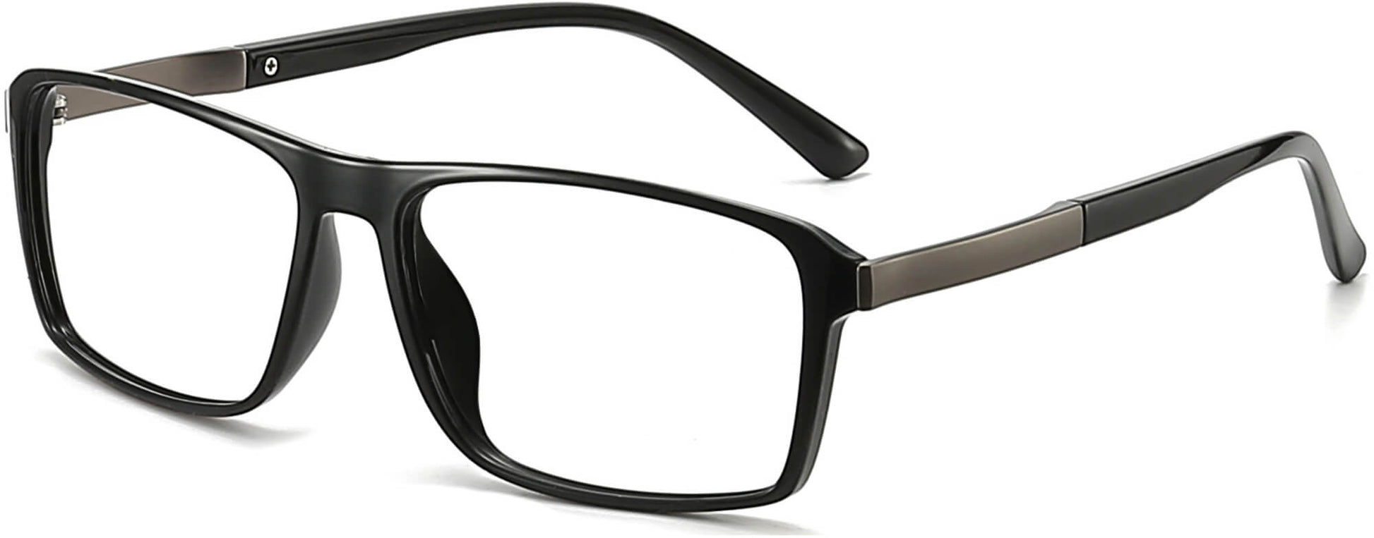 Esteban Rectangle Black  Eyeglasses from ANRRI, angle view