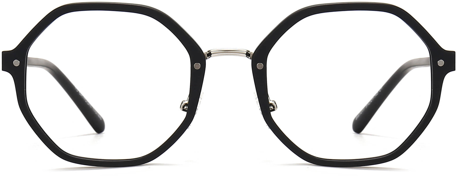 Estrella Geometric Black Eyeglasses from ANRRI, front view