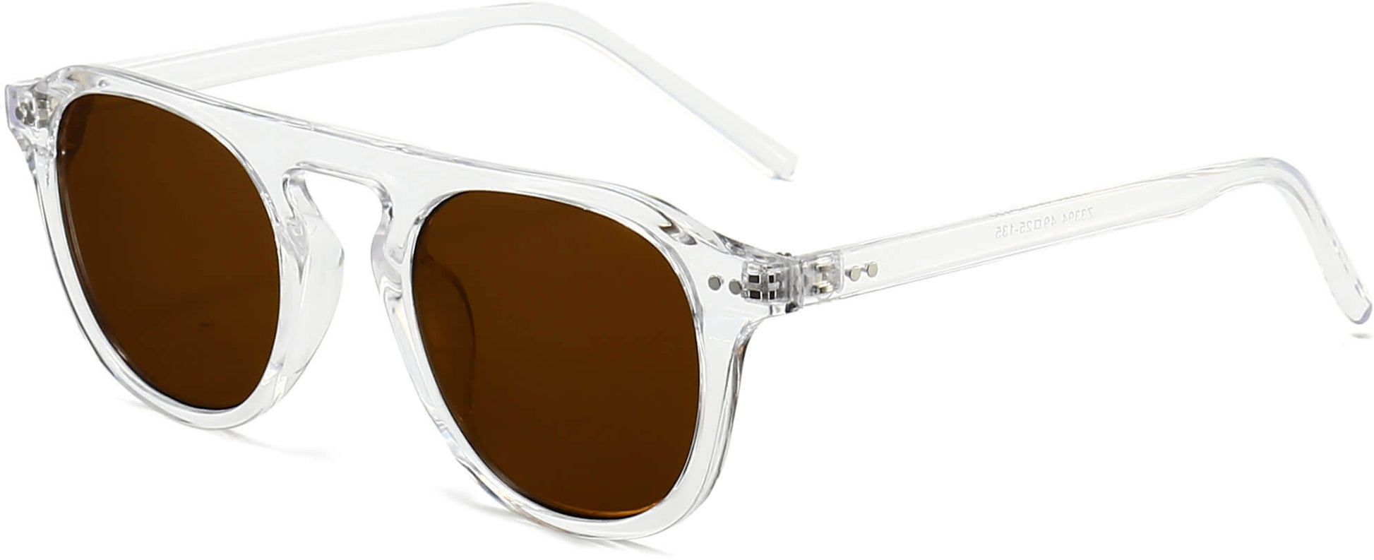 Ezekiel Clear Plastic Sunglasses from ANRRI, angle view