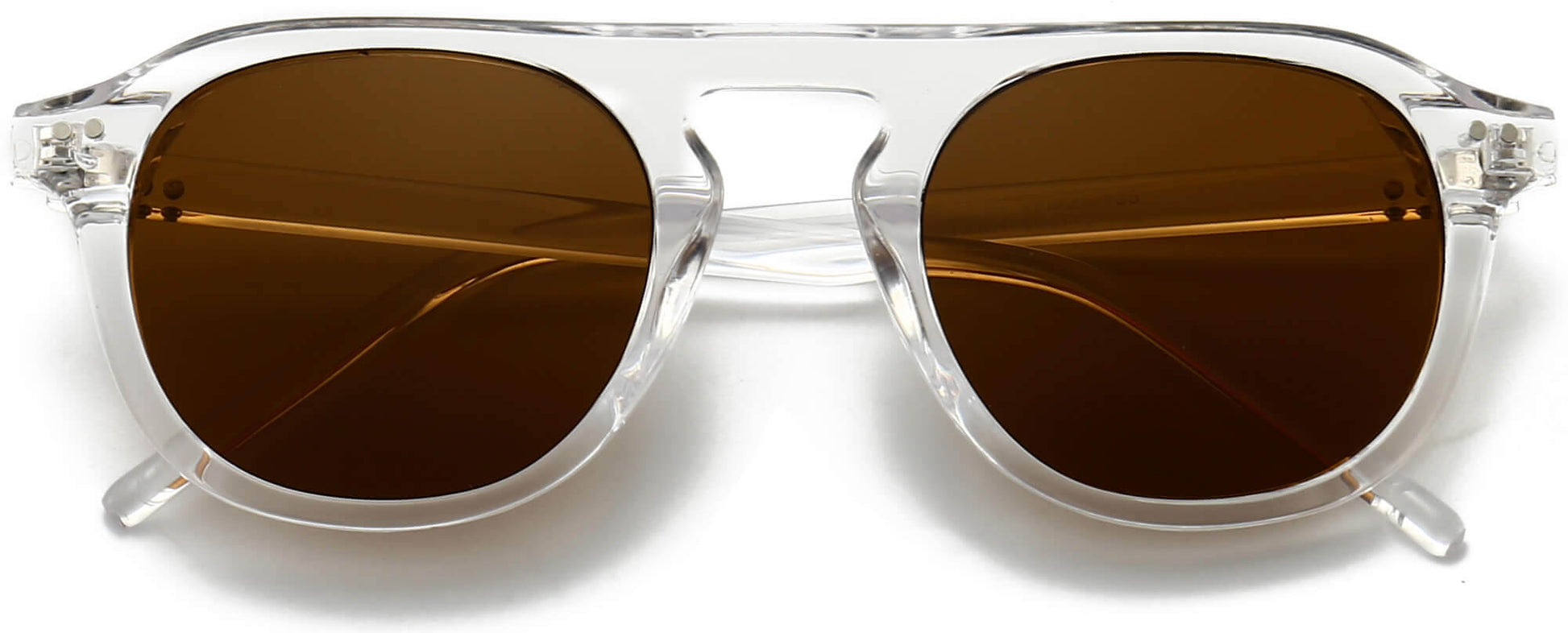 Ezekiel Clear Plastic Sunglasses from ANRRI, closed view
