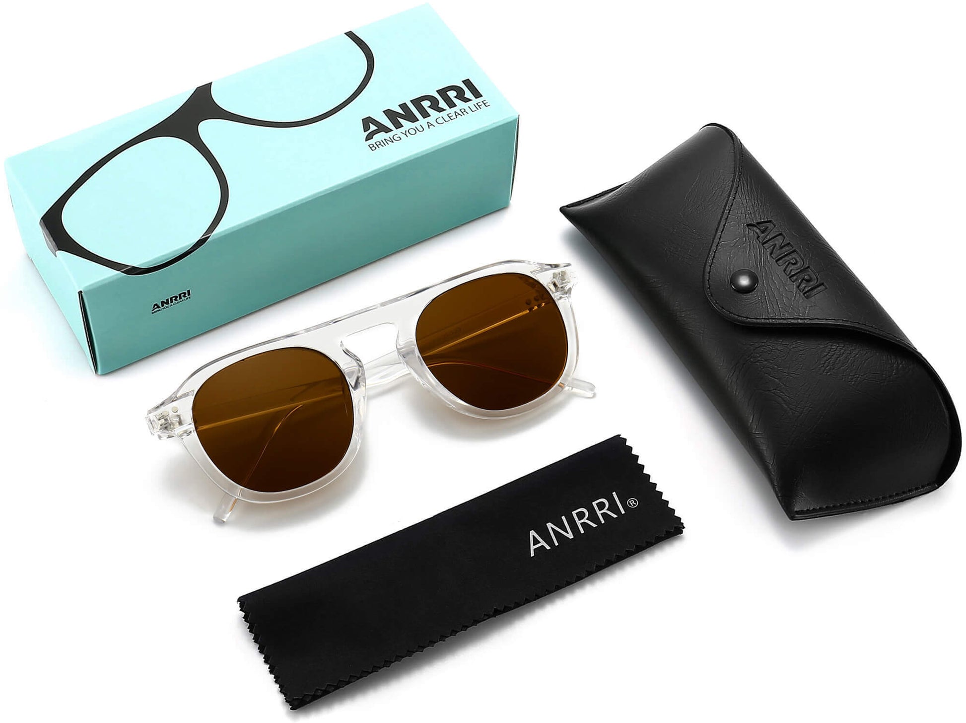 Ezekiel Clear Plastic Sunglasses with Accessories from ANRRI