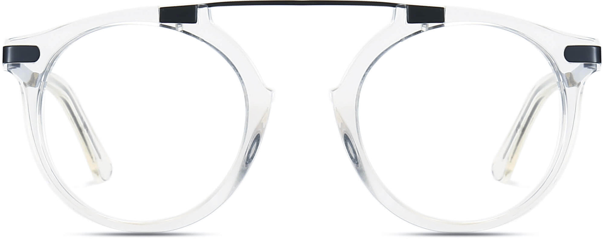 Finley Round Clear Eyeglasses from ANRRI, front view
