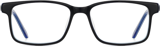 Finnegan Rectangle Blue Eyeglasses from ANRRI, front view