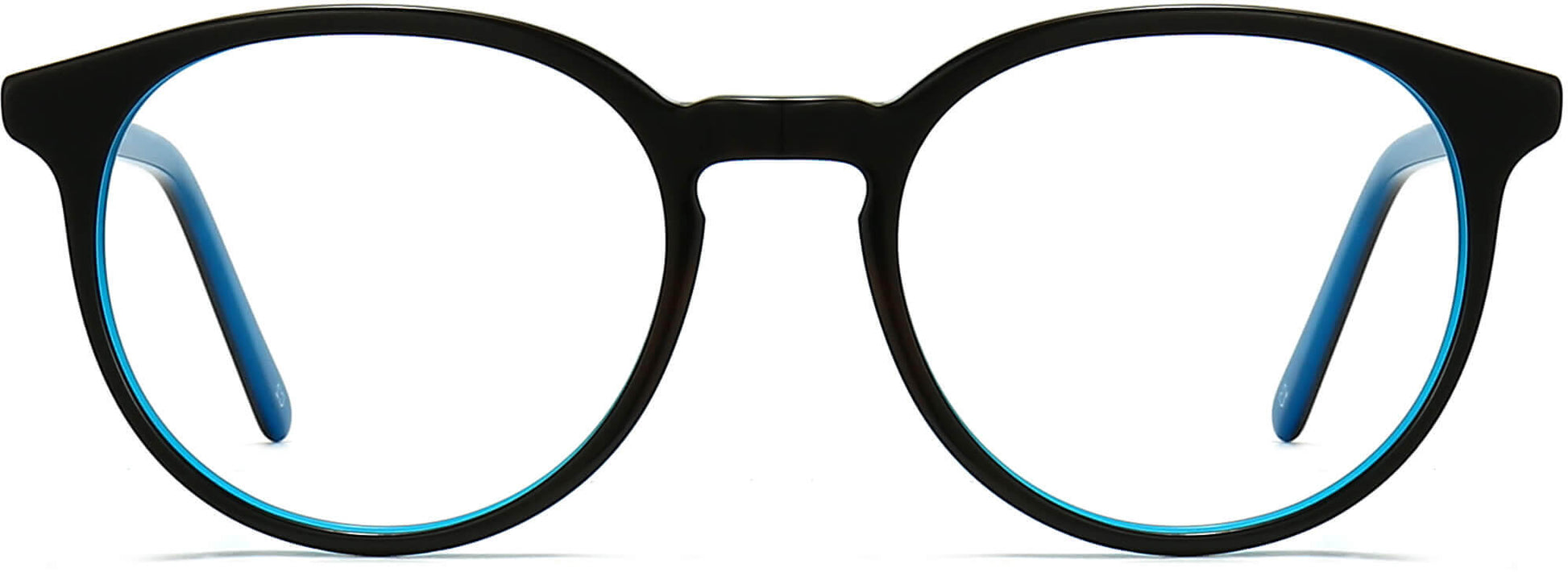 Fiona Round Black Eyeglasses from ANRRI, front view