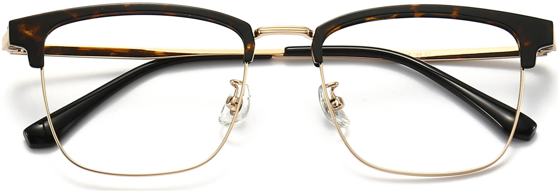 Fletcher Browline Tortoise Eyeglasses from ANRRI, closed view
