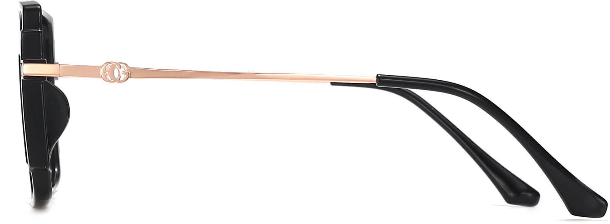 Florence Square Black Eyeglasses from ANRRI, side view