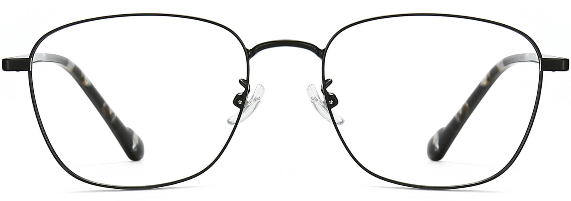 Flynn Round Black Eyeglasses from ANRRI, front view
