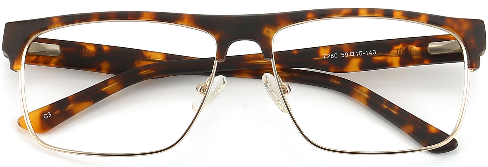 Ford Rectangle Tortoise Eyeglasses from ANRRI, closed view