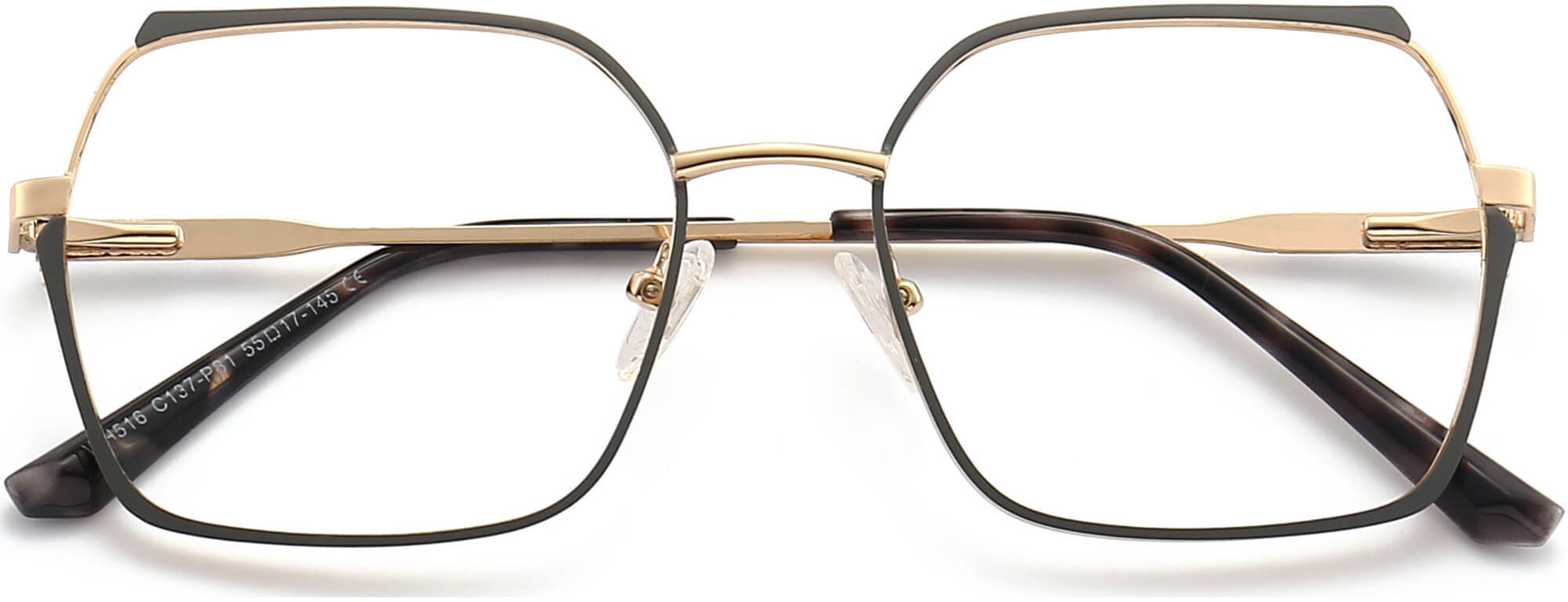 Forrest Square Gray Eyeglasses from ANRRI, closed view