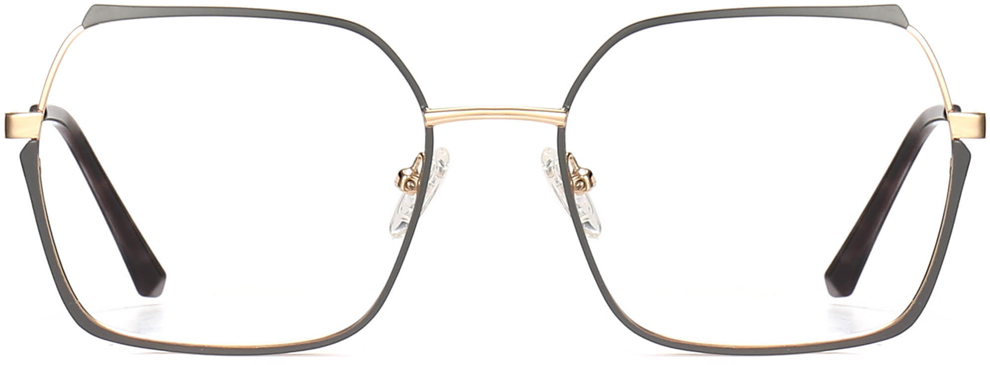 Forrest Square Gray Eyeglasses from ANRRI, front view