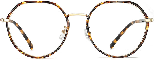 Francesca Geometric Tortoise Eyeglasses from ANRRI, front view