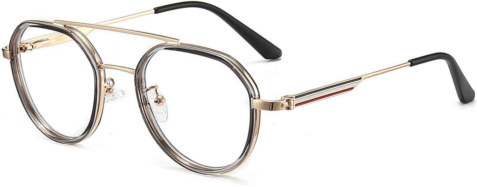 Francisco Geometric Gold Eyeglasses from ANRRI, angle view