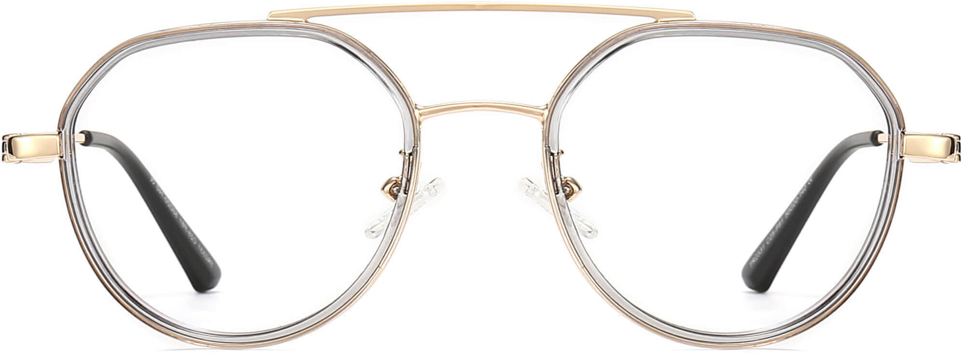 Francisco Geometric Gold Eyeglasses from ANRRI, front view