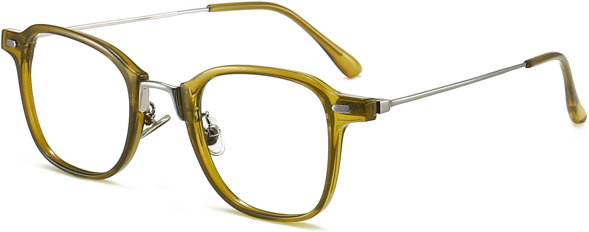 Frankie Square Green Eyeglasses from ANRRI, angle view