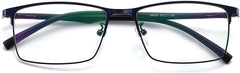 Futura rectangle black metal frame Eyeglasses from ANRRI, closed view