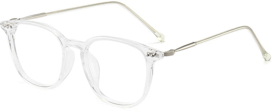 Gage Round Clear Eyeglasses from ANRRI, angle view
