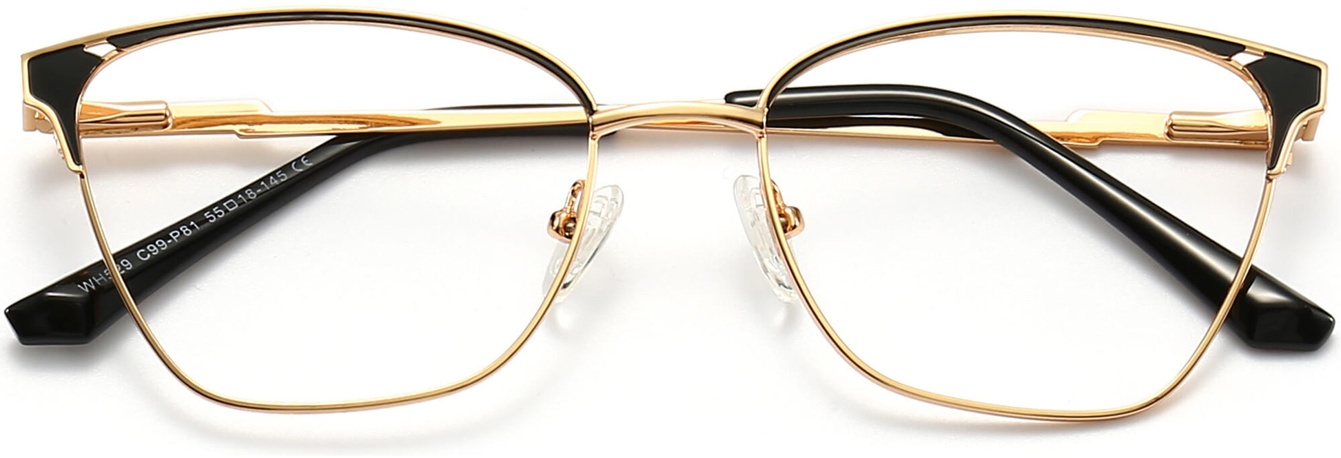 Galilea Cateye Black Eyeglasses from ANRRI, closed view
