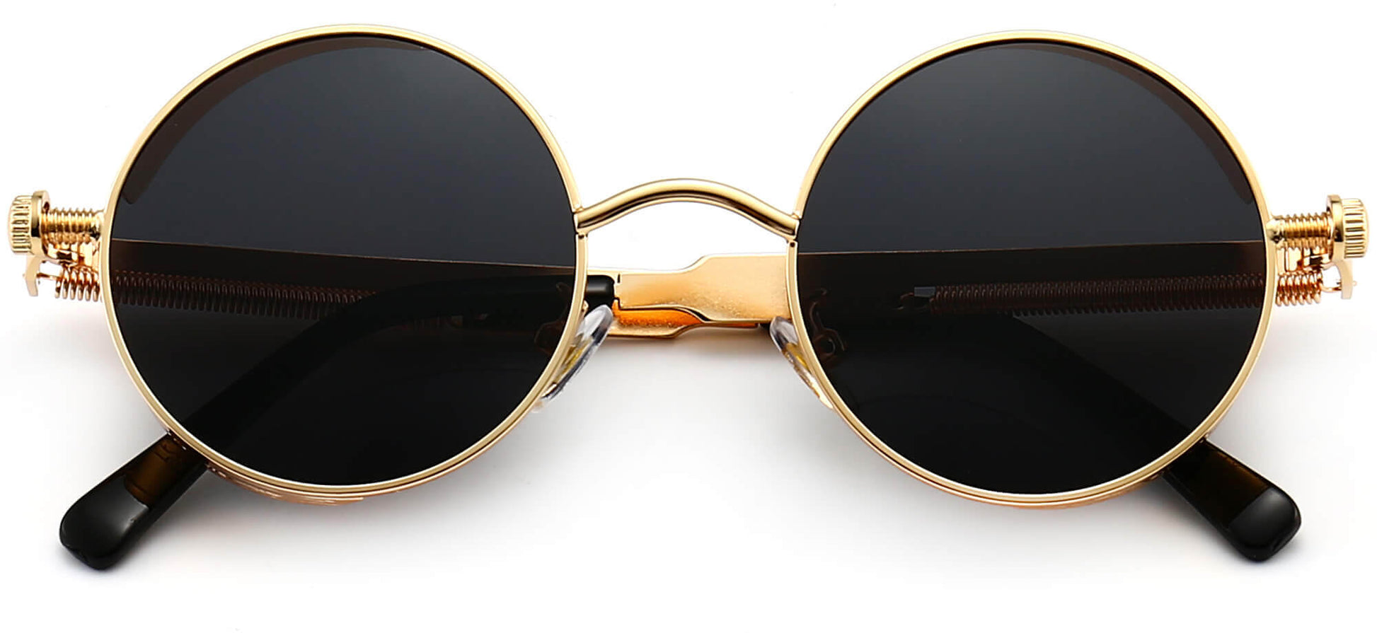 Gavin Gold Stainless steel Sunglasses from ANRRI, closed view