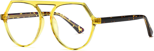 Genesis Aviator Yellow Eyeglasses from ANRRI, angle view