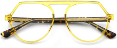 Genesis Aviator Yellow Eyeglasses from ANRRI，closed view